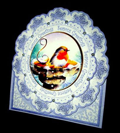 Blue Robin Seasons Greetings Picture Doily C & E Kit by Dianne Jackson
