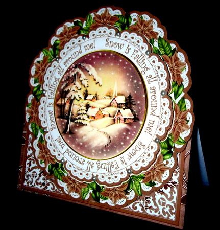 Snowy Village Snow is Falling Picture Doily C & E Kit by Dianne Jackson