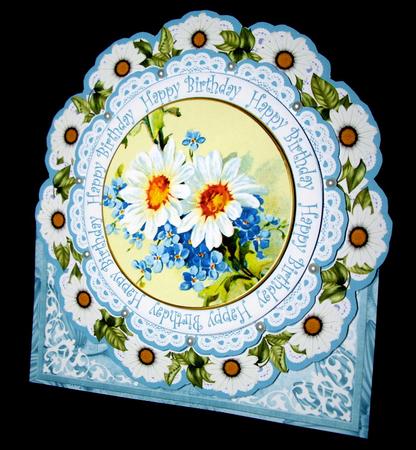 Blue Daisies Happy Birthday Picture Doily C & E Kit by Dianne Jackson