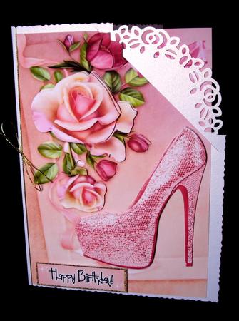 Beautiful Pink Shoe & Roses by Dianne Jackson