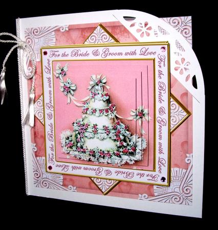Pink Wedding Cake Bride & Groom Diamond Megacoupage Cf Kit by Dianne Jackson