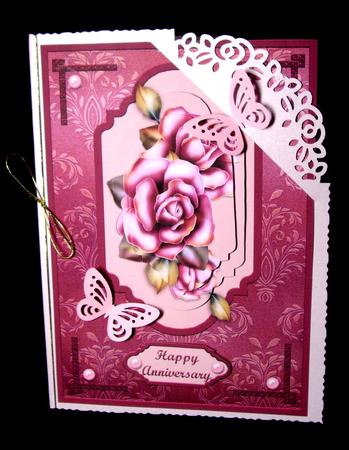 Floral Roses Card Front by Dianne Jackson