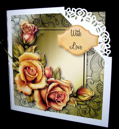 Gorgeous Sunset Roses Lacey Square by Dianne Jackson