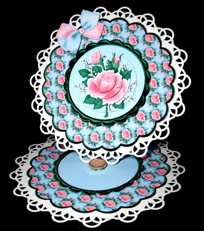 Pink Rose's Rocker Card by Dianne Jackson