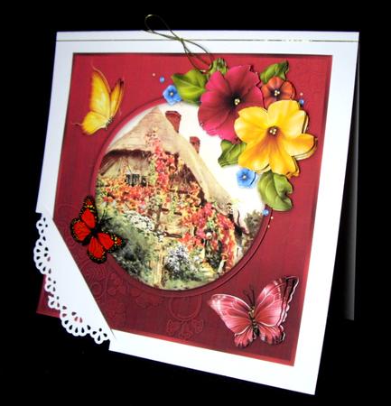 Petunia Cottage 8" Square Card Mini-kit by Dianne Jackson