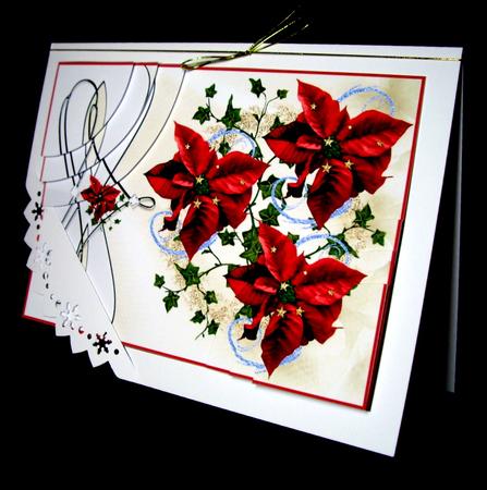 Duo Corner Christmas - Red Poinsettias by Dianne Jackson