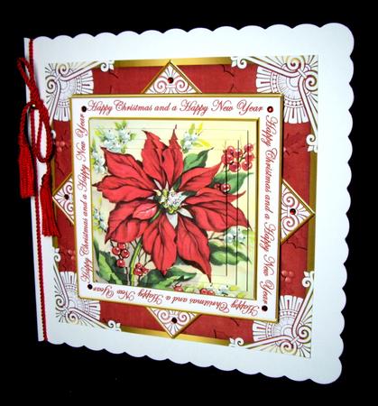Red Poinsettia Happy Christmashny Diamond Megacoupage Cf Kit by Dianne Jackson