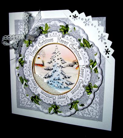 Snow Tree Happy Christmas 8in Doily Shaker Cf Mini Kit by Dianne Jackson