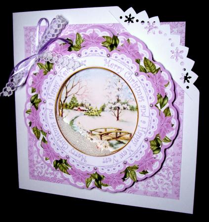 Sscene Lilac Merry Christmashny 8in Doily Shaker Cf Mini Kit by Dianne Jackson