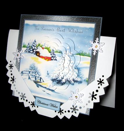 House in the Snow Hills Card and Petal Stacker by Dianne Jackson