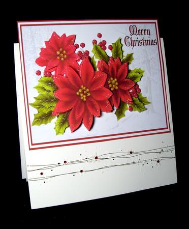 Red Poinsettias and Holly with Decoupage by Dianne Jackson