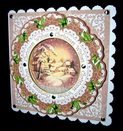 Snowy Village Christmas Wishes 8in Doily Shaker Cf Mini Kit by Dianne Jackson