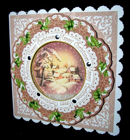 Snowy Village Happy Christmas 8in Doily Shaker Cf Mini Kit by Dianne Jackson
