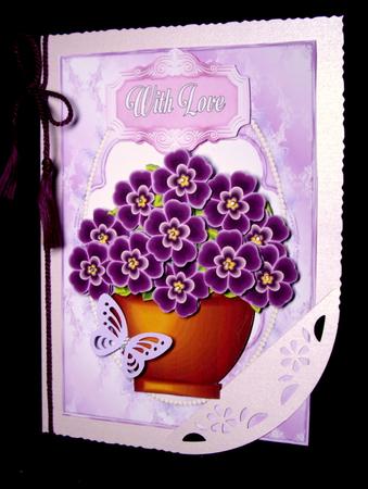 Violet Decoupage Card Front by Dianne Jackson