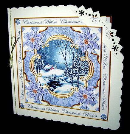 Blue Walk Christmas Wishes Lattice Corner 8in Topper by Dianne Jackson