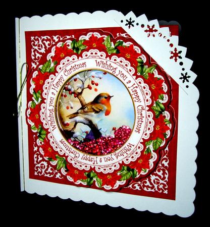 Red Robin Wu Happy Christmas 8in Doily Shaker Cf Mini Kit by Dianne Jackson