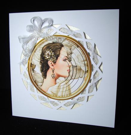 Art Deco Lady Pandore Circle Pyramid (cream) by Dianne Jackson