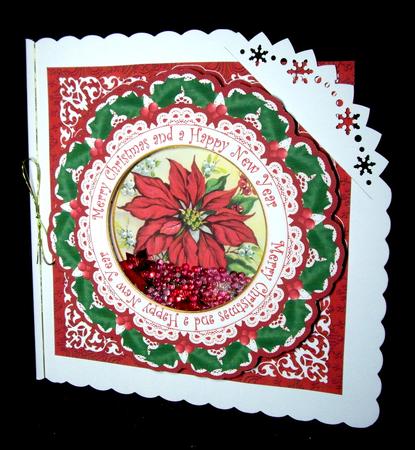 Red Poinsettia Merry Christmas 8in Doily Shaker Cf Mini Kit by Dianne Jackson