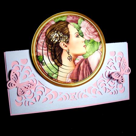 Art Deco Lady Pandore Circle Pyramid (pink) by Dianne Jackson