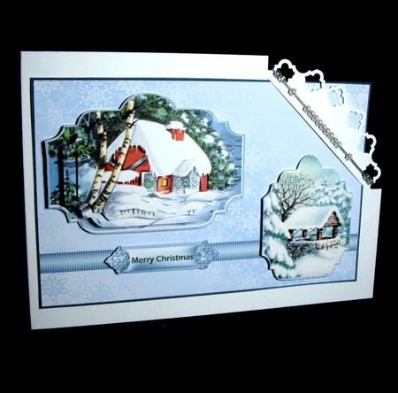 Christmas Vintage House in the Snow Card by Dianne Jackson
