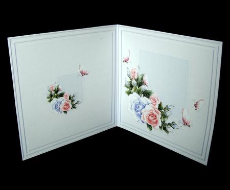 Roses and Butterflies on a Lace Frame 5in x 5in Insert by Dianne Jackson