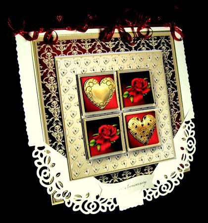 Valentine Square Layers Card Front by Dianne Jackson