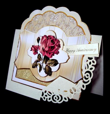 Ruby Rose Card with a Topper and Decoupage by Dianne Jackson