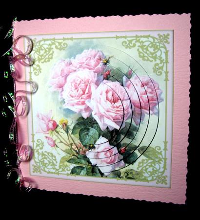 Vintage Pretty Pink Roses Circle Pyramid Decoupage by Dianne Jackson