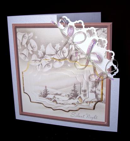 Silent Hamlet at Christmas Card with Pyramid Layers by Dianne Jackson