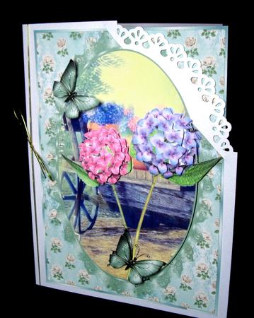 Beautiful Vintage Style Hydrangea Card Front by Dianne Jackson