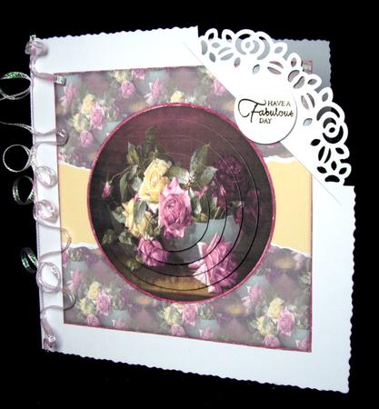 Beautiful 6x6 Torn Strip Vintage Roses Quick Card by Dianne Jackson