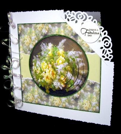 Beautiful 6x6 Torn Strip Vintage Yellow Roses Quick Card by Dianne Jackson