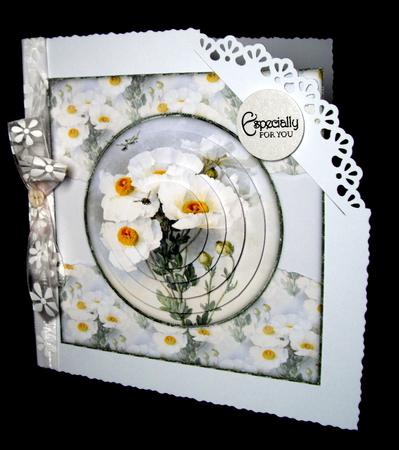 Beautiful 6x6 Torn Strip Vintage Flowers Quick Card by Dianne Jackson