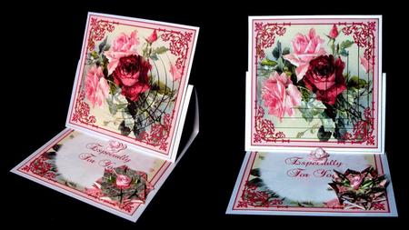 Vintage Pretty Pink & Red Roses 5x5 Insert Panels by Dianne Jackson