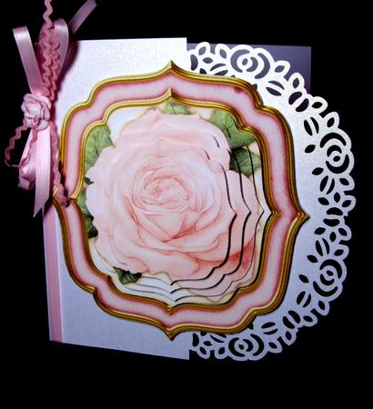 Double Curve Frame Pyramage Topper Light Pink Rose by Dianne Jackson