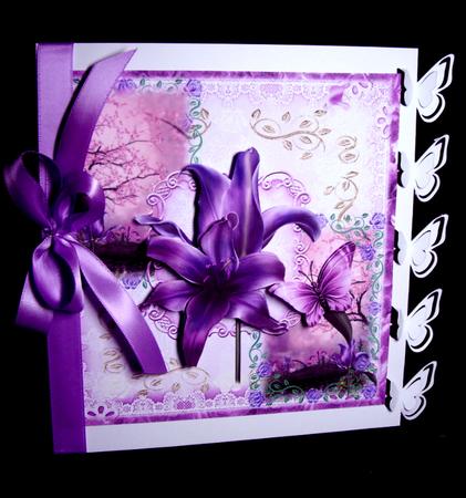 Gorgeous Dark Shadow Purple Lily 8x8 by Dianne Jackson