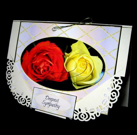 Red & Yellow Rose Thinking of You Deepest Sympathy by Dianne Jackson