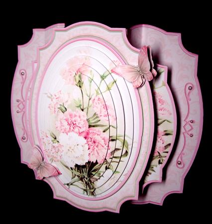 Pink Carnations Double Pop Out Card Kit by Dianne Jackson
