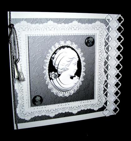7 in Black & White Cameo Pyramid Topper by Dianne Jackson