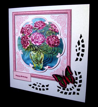 Vase of Purple Flowers Card with Petal Stackers by Dianne Jackson