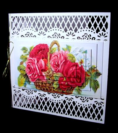 Vintage Roses in a Basket Pyramids by Dianne Jackson