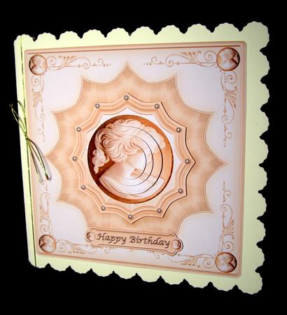7 in Round Cameo Pyramid Topper in Beige by Dianne Jackson