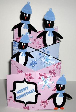 Penguin in Blue Hat Cascade Card Kit by Dianne Jackson