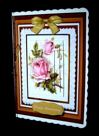 Beautiful Pink Roses on Lace (pyramid) by Dianne Jackson