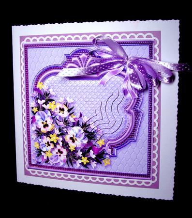 Lilac Pansies 6in x 6in Panel Pyramage by Dianne Jackson