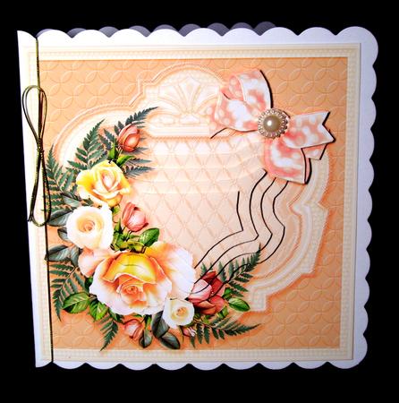 Peach and Gold Roses 6in x 6in Panel Pyramage by Dianne Jackson