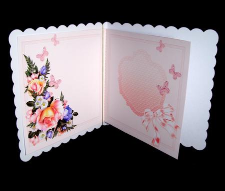 Peach Roses Lilac Flowers & Butterflies Matching 6x6 Insert by Dianne Jackson