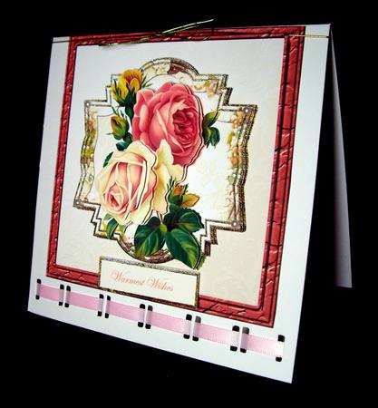 Vintage Rose Card with Decoupage by Dianne Jackson