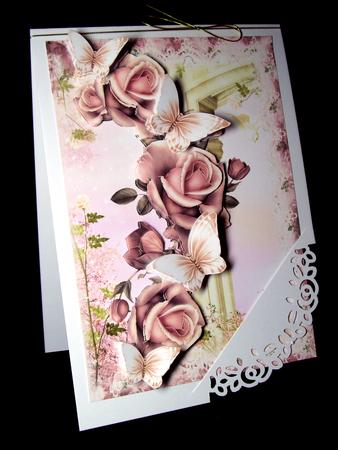 Mock Envelope Pink Rose Flutters by Dianne Jackson