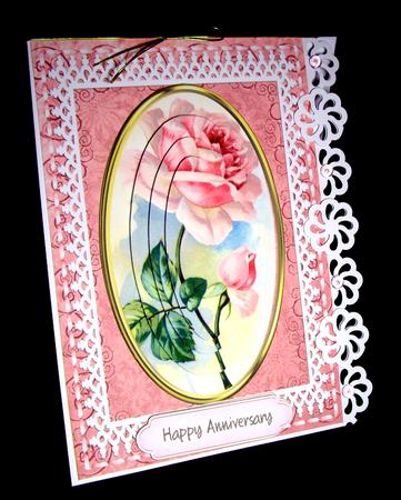 Lovely Pink Roses in Oval Frame ( Pyramids) by Dianne Jackson